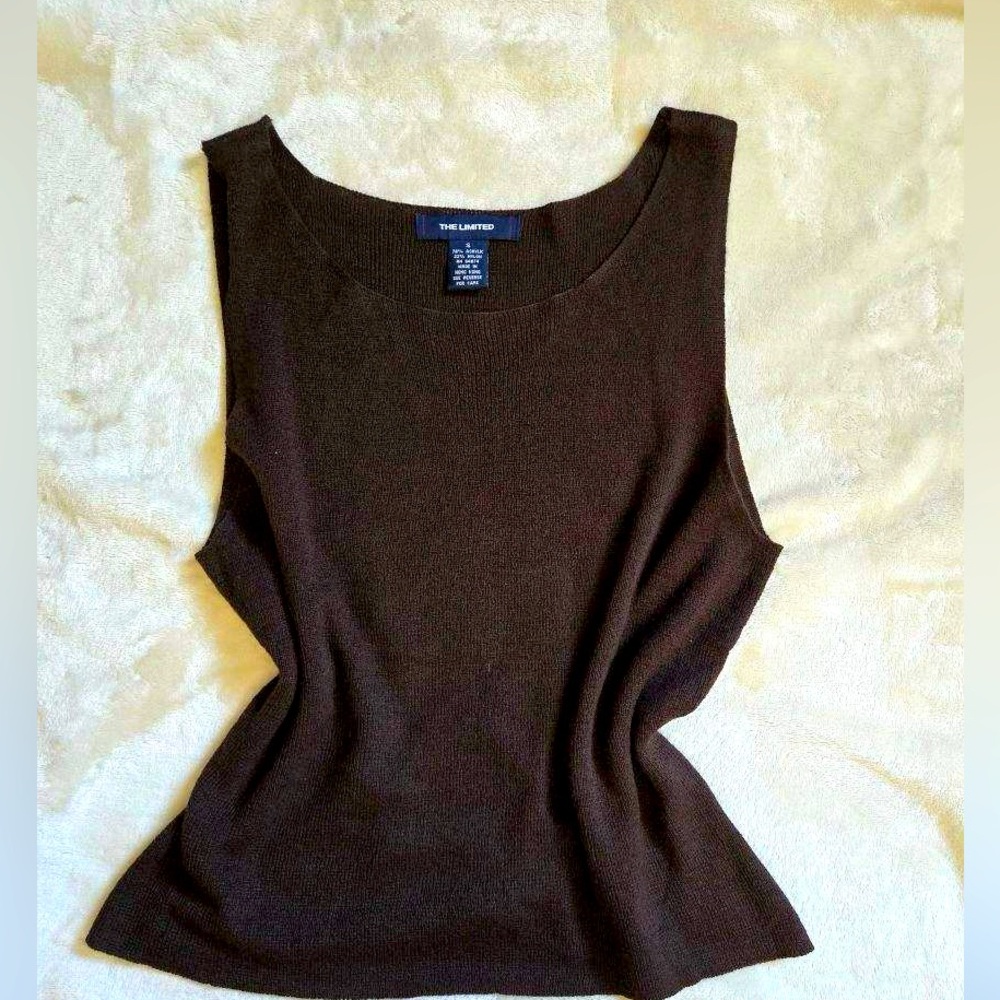 Y2K Limited Knitting Tank Sleeveless Top Black Medium